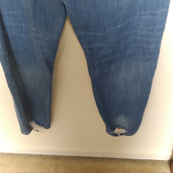 Madewell Light Wash Classic Straight Leg Step Hem Lightly Distressed Jeans 35 - Picture 4 of 13